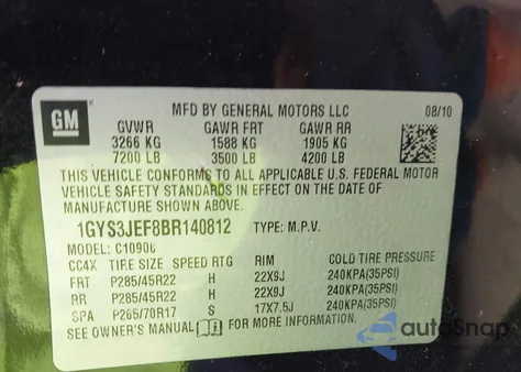 2011 Cadillac Escalade Esv Premium from USA, damaged, VIN 1GYS3JEF8BR140812